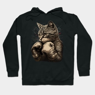 Boxing Cat Boxer Kitten Funny Cat Graphic Hoodie